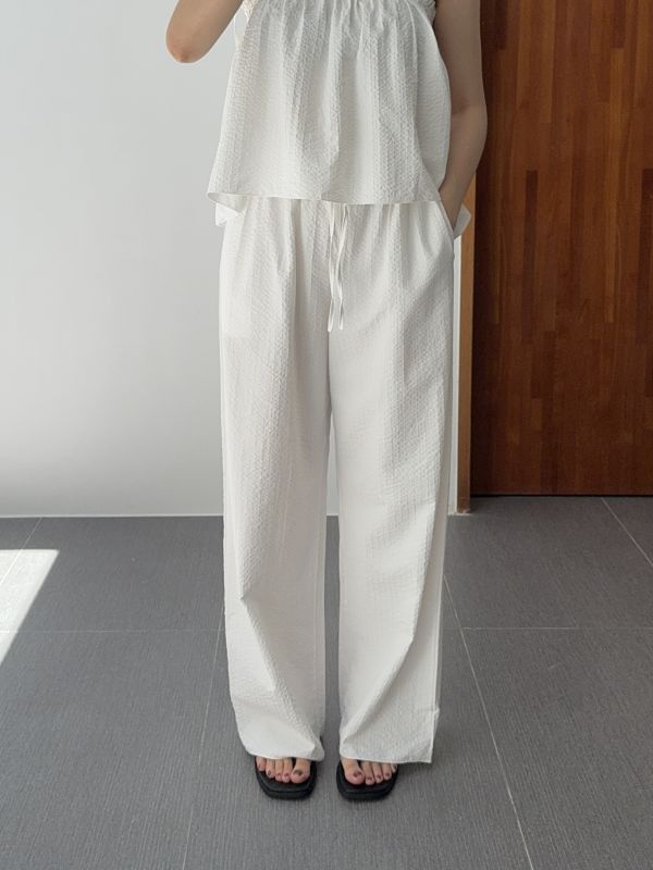 細直紋夏日休閒舒服褲 