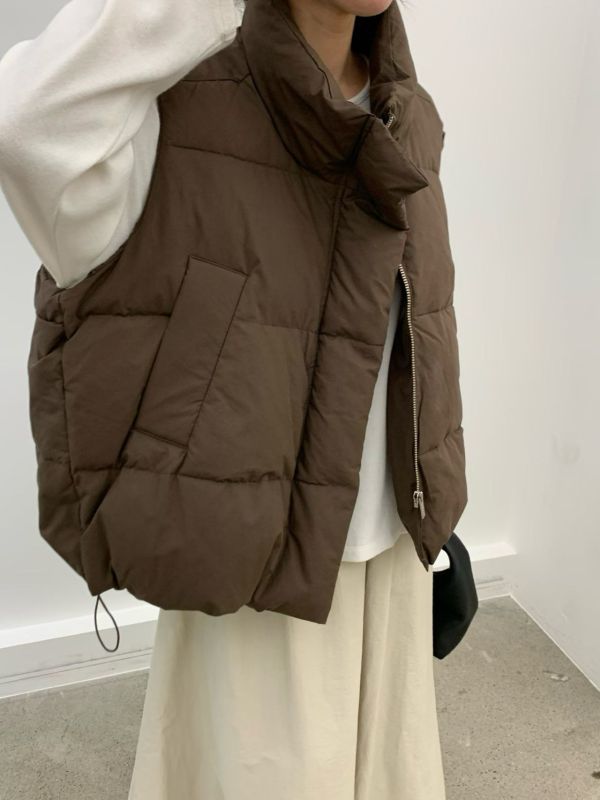 澎鬆感休閒鴨絨背心 