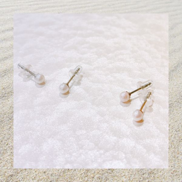 日本製 3mm Akoya珍珠耳環 天然珍珠耳環 日本珍珠耳環 迷你珍珠耳環 日本耳環 Akoya 