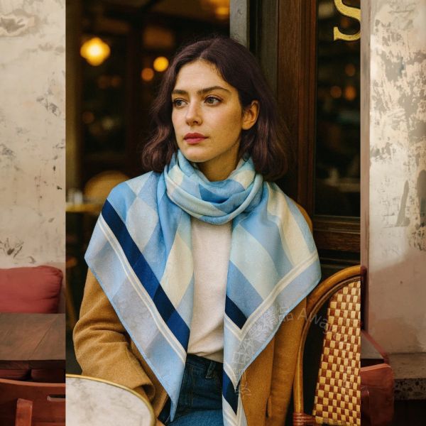 日本製 絲巾_ 光影菱紋Collection Lumières Géométriques-海霧晨藍 Brume Marine (88 × 88cm) 絲巾 方形絲巾 大方巾 日本絲巾 9090 披肩 絲巾
雙面圍巾
日本製絲巾
日本製圍巾
羊毛雙面圍巾
羊毛圍巾
一條抵兩條
保暖圍巾
克什米爾
silkscarf
scarf
hermesscarf
cashmere
日本代購
日本製代購
RectoVersomuffler
muffler
hermesmuffler
winteriscoming
甜美小姊姊風
氣質優雅女孩風
可甜可鹹
日本製
高品