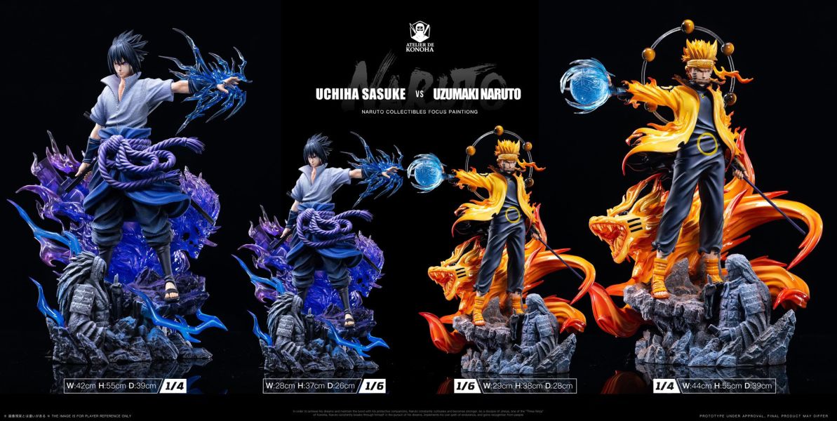 【預購】ATELIER DE KONOHA > 火影忍者 > 1/4&1/6 輕雕系列 漩渦鳴人&宇智波佐助 (雙比例)(多版本) 火影忍者,漩渦鳴人,宇智波佐助,GK,玩具,模型,雕像,共鳴