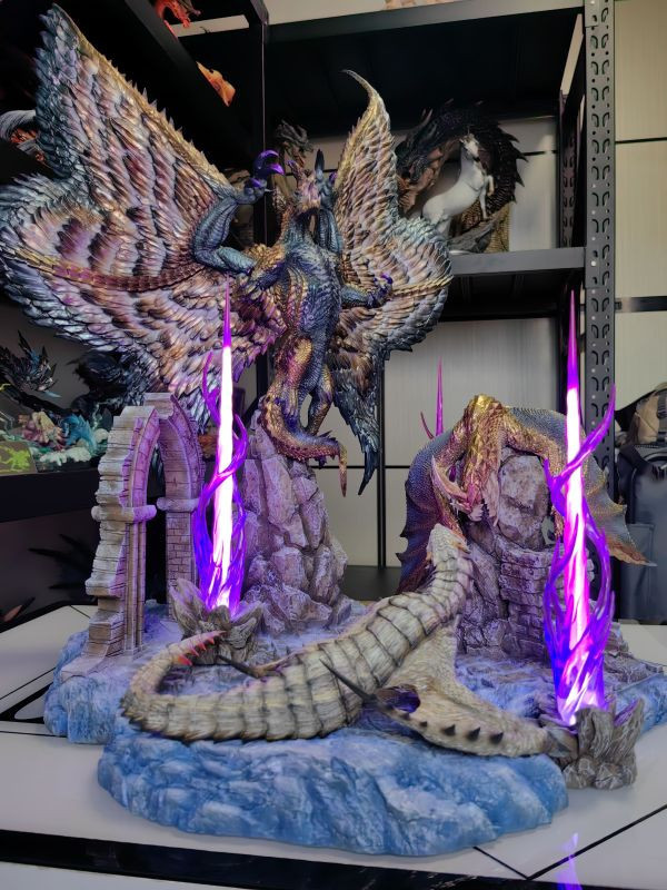 【已售罄，如欲追加請私訊客服@toykokoro】Dragon Frontier>魔物獵人>CG場景 天廻龍 & 千刃龍 & 冰牙龍 魔物獵人,天廻龍,千刃龍,冰牙龍,GK,玩具,模型,雕像,擺飾,收藏,共鳴