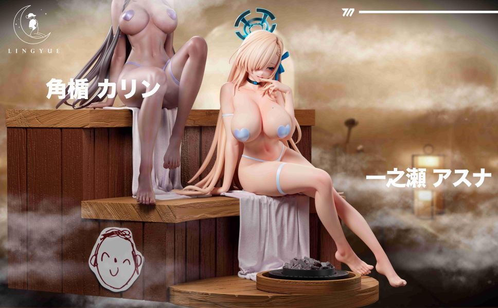 【預購】淩月工作室 > 蔚藍檔案 > 1/6 桑拿共鳴 明日奈&花凜 Max Factory,蔚藍檔案,夜櫻綺羅羅,GK,玩具,收藏,擺件,模型,公仔,人偶,手辦,動漫