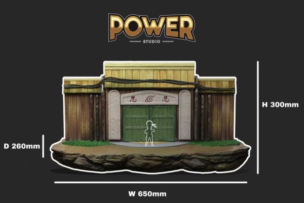 【預購】Power-Studio>火影忍者>十二小強共鳴系列 木葉場景大門 怪博士與機器娃娃,阿拉蕾,GK,玩具,模型,雕像,擺飾,收藏,共鳴