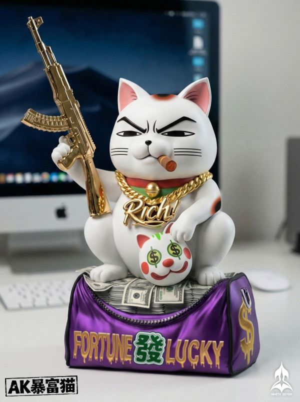 【預購】NINETY SEVEN玖柒 > AK暴利招財貓 (雙版本) NINETY SEVEN玖柒,招財貓,GK,玩具,收藏,擺件,模型,公仔,人偶,手辦,動漫