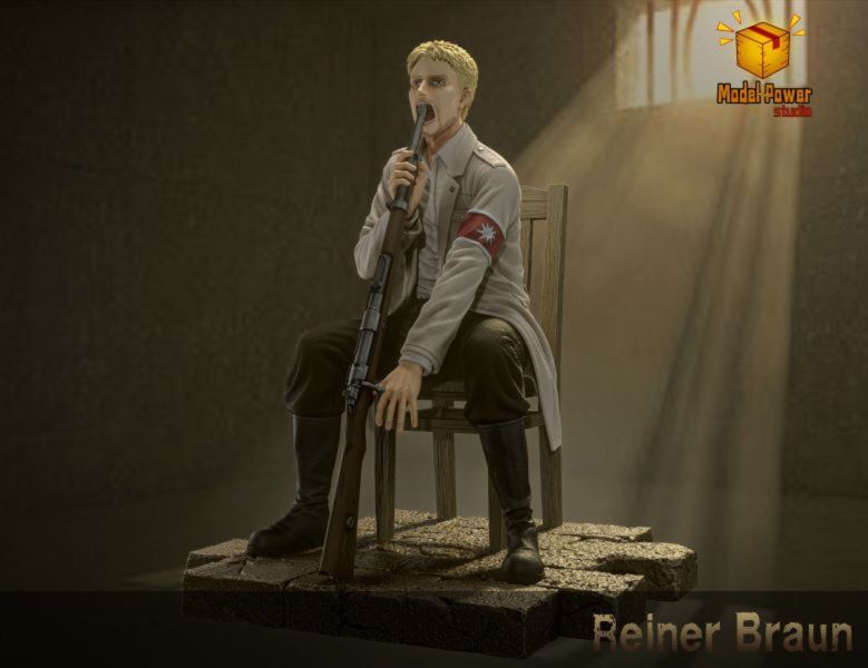 【售罄-代購/追加服務請洽客服】Model Power > 進擊的巨人 > 私定系列第9彈 萊納吞槍 進擊的巨人,萊納吞槍,萊納,GK,玩具,模型,雕像,共鳴