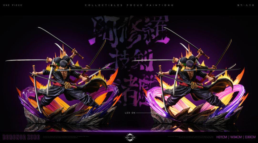 【預購】Reset重置 > 海賊王 > 鬼氣九刀流索隆 海賊王,航海王,onepiece,鬼氣九刀流索隆,索隆,GK,玩具,模型,雕像,共鳴