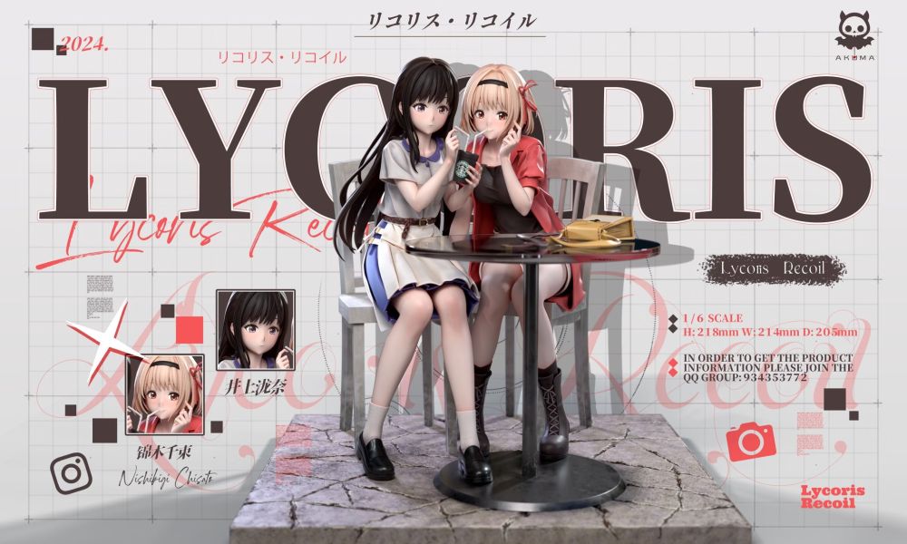 【已售罄，如欲追加請私訊客服@toykokoro】Akuma-Studio>Lycoris Recoil莉可麗絲>1/6 千束和瀧奈的快樂假期 LycorisRecoil,莉可麗絲,千束,瀧奈,GK,玩具,模型,雕像,擺飾,收藏,共鳴