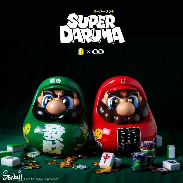 【現貨】SENZII千紙 & 超級達摩SuperDaruma>任天堂>超級瑪利歐 發財版 超級瑪利歐,任天堂,發財版,超級達摩,SENZII千紙,超級達摩,GK,玩具,雕像,擺件,收藏