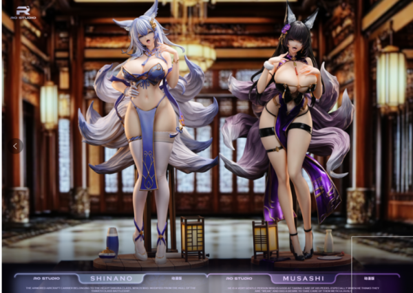 【售罄-代購/追加服務請洽客服】RO-Studio X 碧藍航線 1/4 雙子騷狐貍 信濃(鵗) & 武藏(鱷) 碧藍航線,GK,玩具,雕像,收藏