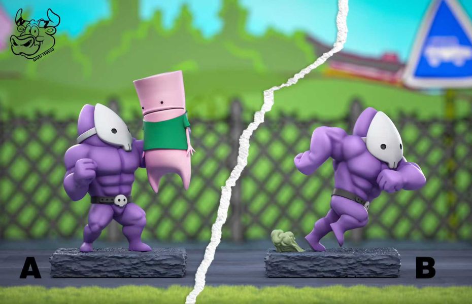 【預購】NIUZI牛子 > 紫色恐怖 > 狂扁小朋友 (雙版本) NIUZI牛子,紫色恐怖,GK,玩具,收藏,擺件,模型,公仔,人偶,手辦,動漫