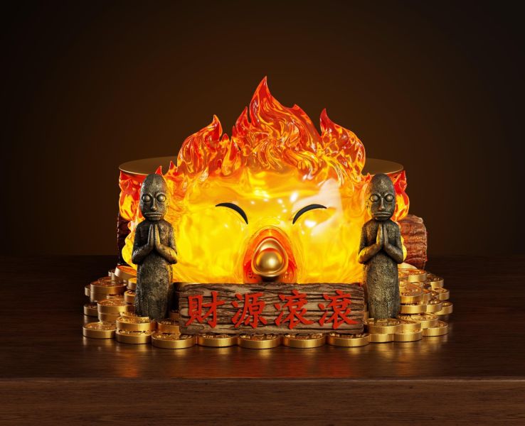 【預購】WAWA-Studio > 宮崎駿 > 招財托盤卡西法 (雙版本) WAWA-Studio,宮崎駿,招財托盤卡西法,GK,玩具,收藏,擺件,模型,公仔,人偶,手辦,動漫