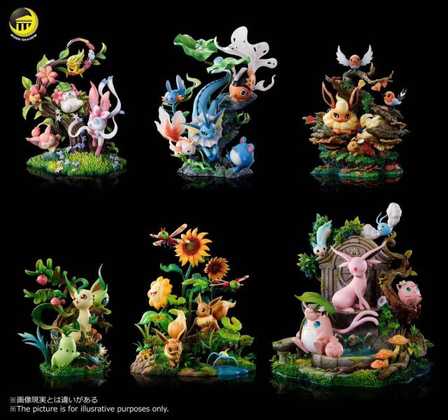 【預購】月影殿 > 寶可夢 > 太陽伊布胖丁家族場景 (雙版本) 月影殿,寶可夢,太陽伊布胖丁,GK,玩具,收藏,擺件,模型,公仔,人偶,手辦,動漫