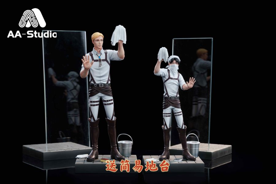 【預購】AA-Studio > 進擊的巨人 > CP系列第一彈 擦玻璃 兵長里維+團長艾爾文 Freedom-Studio,進擊的巨人,里維·阿卡曼,GK,玩具,收藏,擺件,模型,公仔,人偶,手辦,動漫
