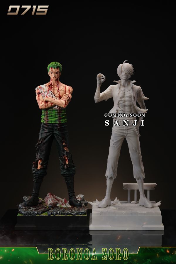 【預購】0715-Studio > 海賊王 > 戰損系列第一彈：浴血索隆 (雙版本) 碧藍航線,妖萌萌 ,七省 ,GK,玩具,模型,雕像,共鳴