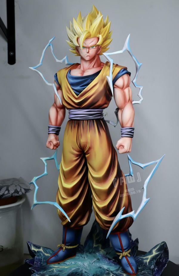 【預購】AW-STUDIO >七龍珠 > 孫悟空 帶閃電的男人 (雙比例) AW-STUDIO,七龍珠,孫悟空,GK,玩具,收藏,擺件,模型,公仔,人偶,手辦,動漫