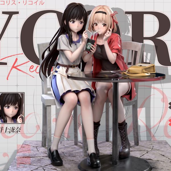 【已售罄，如欲追加請私訊客服@toykokoro】Akuma-Studio>Lycoris Recoil莉可麗絲>1/6 千束和瀧奈的快樂假期 LycorisRecoil,莉可麗絲,千束,瀧奈,GK,玩具,模型,雕像,擺飾,收藏,共鳴