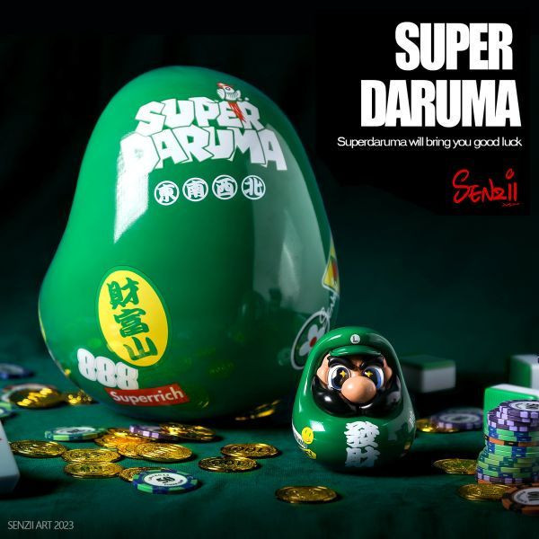 【現貨】SENZII千紙 & 超級達摩SuperDaruma>任天堂>超級瑪利歐 發財版 超級瑪利歐,任天堂,發財版,超級達摩,SENZII千紙,超級達摩,GK,玩具,雕像,擺件,收藏