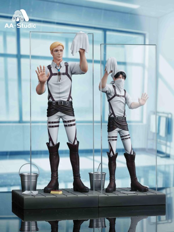 【預購】AA-Studio > 進擊的巨人 > CP系列第一彈 擦玻璃 兵長里維+團長艾爾文 Freedom-Studio,進擊的巨人,里維·阿卡曼,GK,玩具,收藏,擺件,模型,公仔,人偶,手辦,動漫