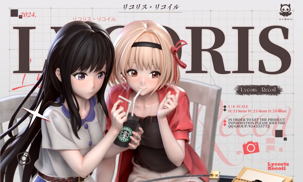 【已售罄，如欲追加請私訊客服@toykokoro】Akuma-Studio>Lycoris Recoil莉可麗絲>1/6 千束和瀧奈的快樂假期 LycorisRecoil,莉可麗絲,千束,瀧奈,GK,玩具,模型,雕像,擺飾,收藏,共鳴