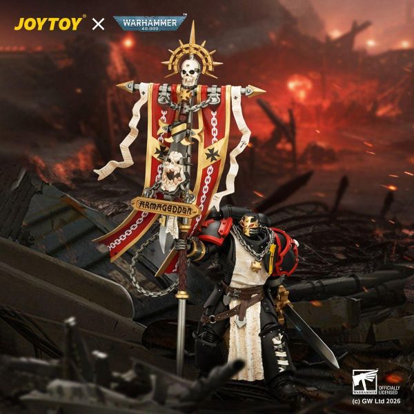 【預購】JOYTOY > 戰鎚40K > 1/18 黑色聖堂 十字軍遠征軍旗手 JOYTOY,戰鎚40K,黑色聖堂,十字軍遠征軍旗手,GK,玩具,收藏,擺件,模型,公仔,人偶,手辦,動漫