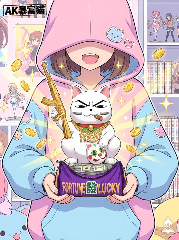 【預購】NINETY SEVEN玖柒 > AK暴利招財貓 (雙版本) NINETY SEVEN玖柒,招財貓,GK,玩具,收藏,擺件,模型,公仔,人偶,手辦,動漫