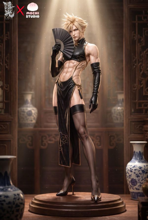 【預購】MOCHI-Studio麻薯工作室 > Final Fantasy最終幻想 旗袍美男子cos系列001 克勞德 QuietArt,最终幻想VII,蒂法·洛克哈特,GK,玩具,收藏,擺件,模型,公仔,人偶,手辦,動漫