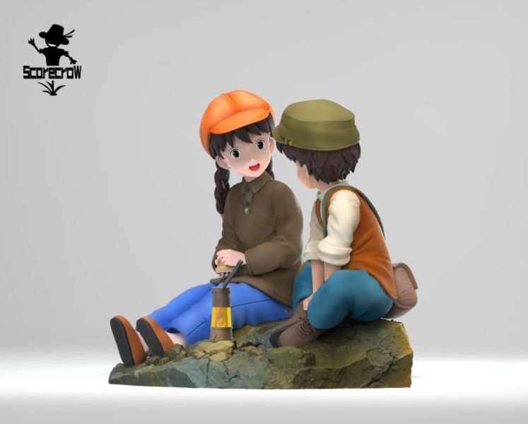 【預購】稻草人工作室>宮崎駿>天空之城 油燈旁的希達與巴魯 怪博士與機器娃娃,阿拉蕾,GK,玩具,模型,雕像,擺飾,收藏,共鳴