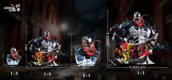 【預購】27獄 > Marvel漫威宇宙 > 1/1&1/3 猛毒半身像 (雙比例) 27獄,Marvel漫威宇宙,猛毒,GK,玩具,收藏,擺件,模型,公仔,人偶,手辦,動漫