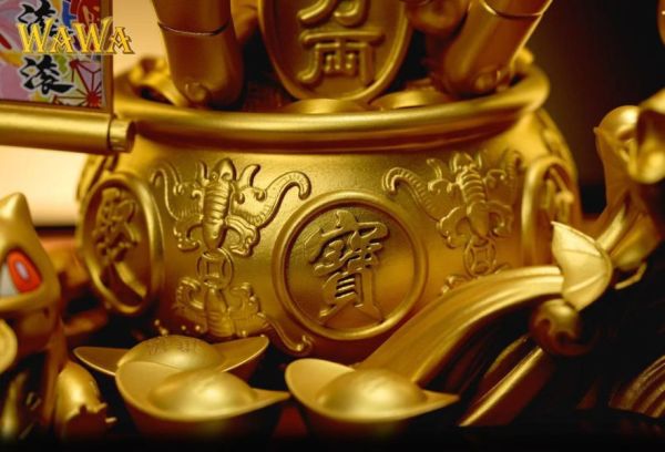 【售罄-代購/追加服務請洽客服】WAWA-Studio X 寶可夢 招財系列 招財貓喵喵 七龍珠,Dragonball,貝吉特,達爾,超級賽亞人,賽亞人,GK,玩具,模型,雕像,共鳴