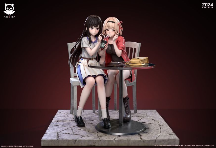 【已售罄，如欲追加請私訊客服@toykokoro】Akuma-Studio>Lycoris Recoil莉可麗絲>1/6 千束和瀧奈的快樂假期 LycorisRecoil,莉可麗絲,千束,瀧奈,GK,玩具,模型,雕像,擺飾,收藏,共鳴