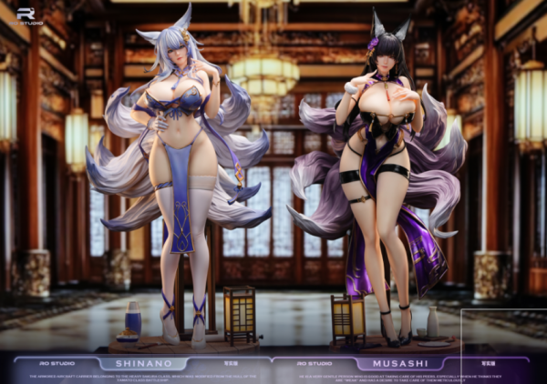 【售罄-代購/追加服務請洽客服】RO-Studio X 碧藍航線 1/4 雙子騷狐貍 信濃(鵗) & 武藏(鱷) 碧藍航線,GK,玩具,雕像,收藏