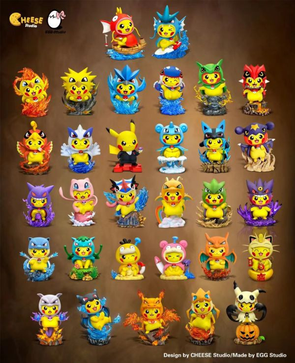 【已售罄，如欲追加請私訊客服@toykokoro】CEGG阿蛋小作坊 ＆ CHEESE奶酪工作室>寶可夢>鯉魚王變皮 & 暴鯉龍變皮 皮卡丘 