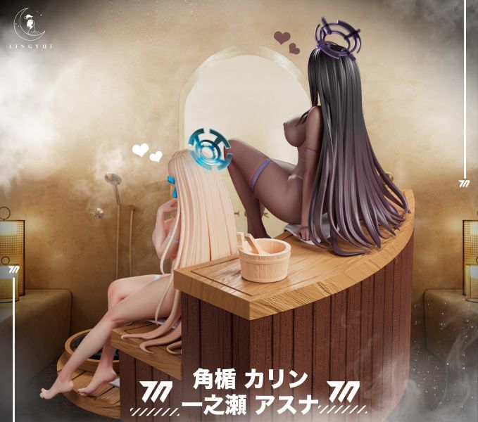【預購】淩月工作室 > 蔚藍檔案 > 1/6 桑拿共鳴 明日奈&花凜 Max Factory,蔚藍檔案,夜櫻綺羅羅,GK,玩具,收藏,擺件,模型,公仔,人偶,手辦,動漫