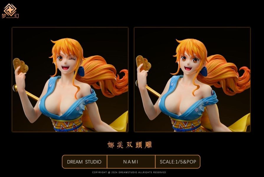 【海外現貨】Dream夢幻 > 海賊王 > 1/5 輕雕像第一彈 和之國 娜美(雙頭雕) 海賊王,航海王,onepiece,羅羅亞·索隆,雙頭雕,閻魔霸纏,Dream夢幻,POP比例,GK,玩具,模型,雕像,共鳴