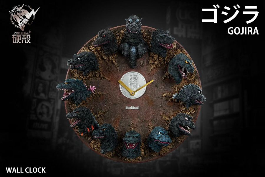 【預購】Hardcore硬殻 > 哥斯拉 > 歷代哥斯拉12頭雕浮雕掛鐘 Hardcore硬殻,哥斯拉,GK,玩具,收藏,擺件,模型,公仔,人偶,手辦,動漫