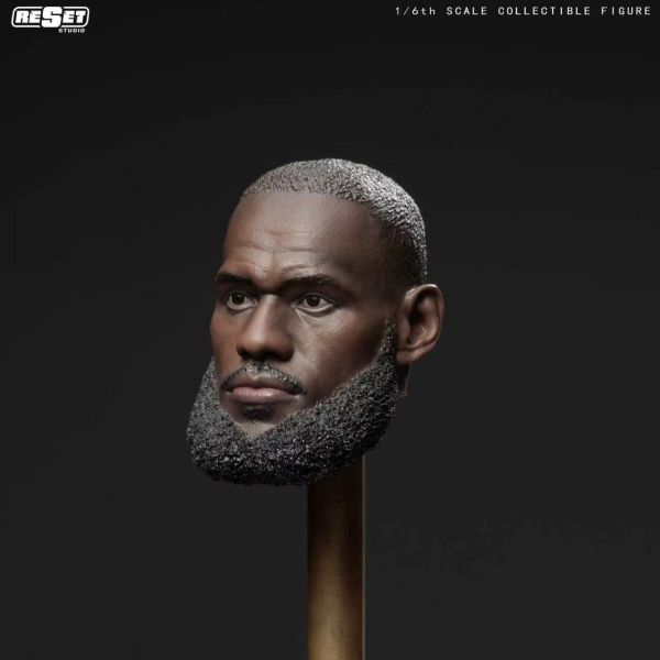 【海外現貨】Reset-Studio  > NBA > 1/6 蠟像級頭雕 平靜表情 勒布朗·詹姆斯 Reset-Studio,NBA,勒布朗·詹姆斯,GK,玩具,收藏,擺件,模型,公仔,人偶,手辦,動漫