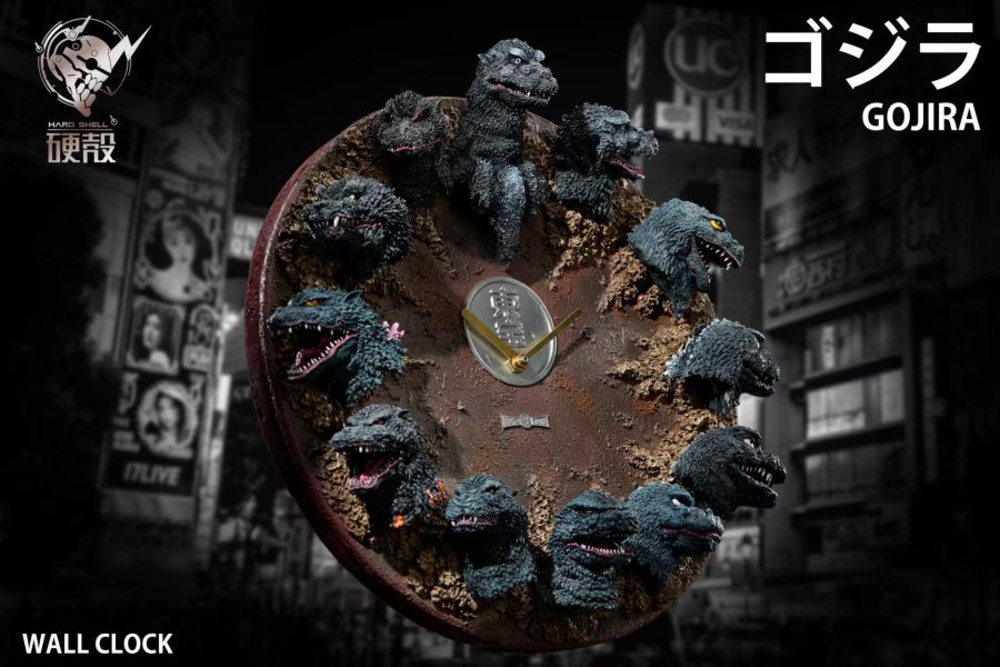 【預購】Hardcore硬殻 > 哥斯拉 > 歷代哥斯拉12頭雕浮雕掛鐘 Hardcore硬殻,哥斯拉,GK,玩具,收藏,擺件,模型,公仔,人偶,手辦,動漫