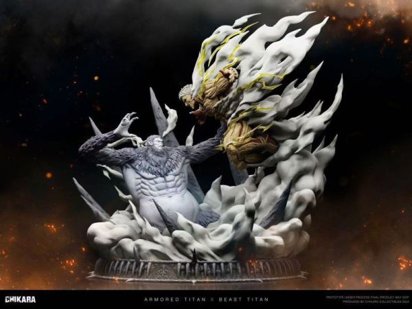【預購】CHIKARA力量 > 進擊的巨人 > 天地之戰 沖擊 獸巨vs鎧巨 進擊的巨人,獸巨vs鎧巨,GK,玩具,模型,雕像,共鳴
