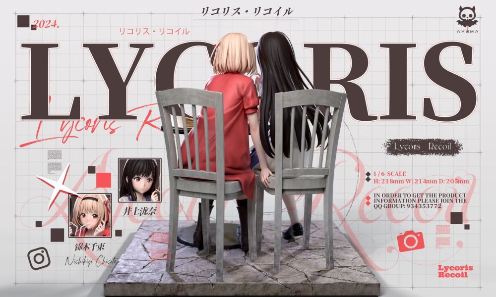 【已售罄，如欲追加請私訊客服@toykokoro】Akuma-Studio>Lycoris Recoil莉可麗絲>1/6 千束和瀧奈的快樂假期 LycorisRecoil,莉可麗絲,千束,瀧奈,GK,玩具,模型,雕像,擺飾,收藏,共鳴