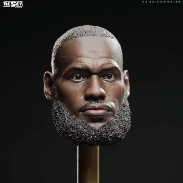 【海外現貨】Reset-Studio  > NBA > 1/6 蠟像級頭雕 平靜表情 勒布朗·詹姆斯 Reset-Studio,NBA,勒布朗·詹姆斯,GK,玩具,收藏,擺件,模型,公仔,人偶,手辦,動漫