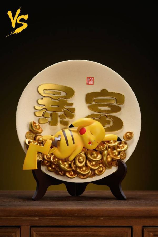 【售罄-代購/追加服務請洽客服】VS模玩>寶可夢>招財暴富 招財版皮卡丘 寶可夢,神奇寶貝,皮卡丘,暴富招財版,VS模玩,招財擺件,GK,玩具,模型,雕像,共鳴