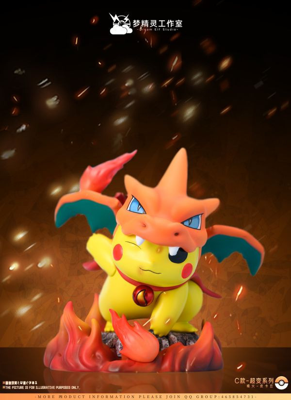 【預購】夢精靈工作室>寶可夢>超變系列 噴火皮卡丘 寶可夢,Pokemon,Pokémon,噴火皮卡丘,GK,玩具,模型,雕像,擺飾,收藏,共鳴