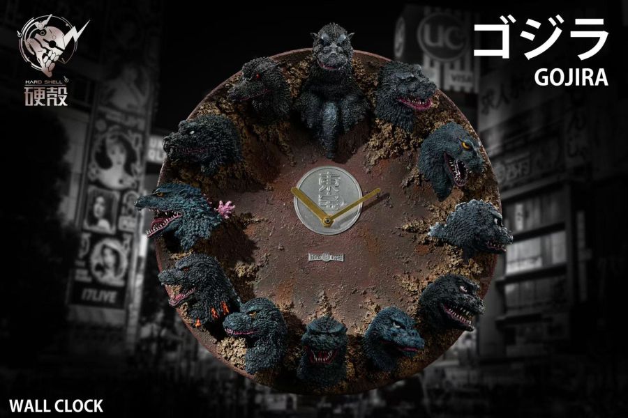 【預購】Hardcore硬殻 > 哥斯拉 > 歷代哥斯拉12頭雕浮雕掛鐘 Hardcore硬殻,哥斯拉,GK,玩具,收藏,擺件,模型,公仔,人偶,手辦,動漫