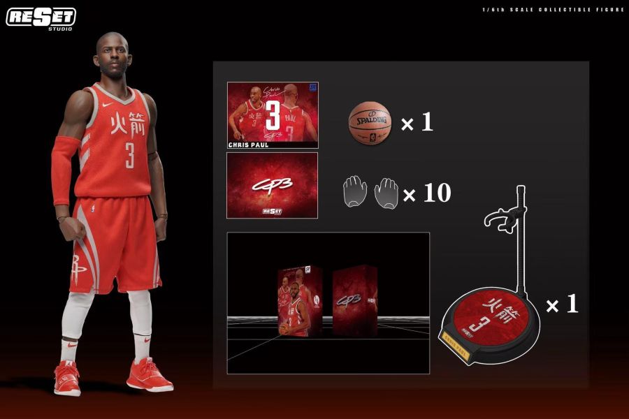【海外現貨】Reset-Studio  > NBA > 1/6 可動人偶套裝 中文火箭紀念版 克里斯·保羅 Reset-Studio,NBA,克里斯·保羅,GK,玩具,收藏,擺件,模型,公仔,人偶,手辦,動漫