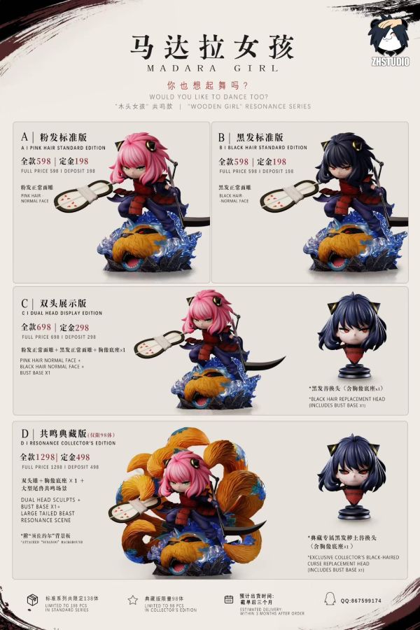 【售罄-代購/追加服務請洽客服】ZH整活 > SPYxFAMILY間諜家家酒 & 火影忍者 > 安妮亞cos宇智波斑 (三版本) ZH整活,SPYxFAMILY間諜家家酒,火影忍者,安妮亞,GK,玩具,收藏,擺件,模型,公仔,人偶,手辦,動漫