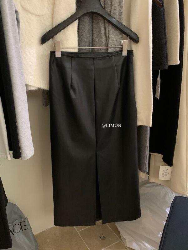 05110602┃LEMON〃9278復古磨毛PU皮裙┃S-L PU皮裙、皮質長裙、A字長裙、內刷毛裙、秋冬長裙、韓系穿搭、氣質半身裙、保暖皮裙、高腰長裙、THE LIMON