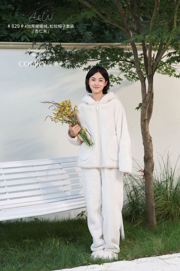 05110802┃冬〃暖暖絨連帽外套套裝┃F COCIKA、珂希卡、保暖套裝、居家服、睡衣套裝、絨毛套裝、帽T套裝、秋冬套裝、加厚絨套裝、法蘭絨睡衣、鬆軟帽T、家居套組、女款居家服、暖絨套裝、冬季睡衣、懶人套裝、雙面絨、絨毛衣褲