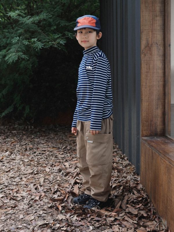 05110707┃猿寶家秋冬〃1340山系經典條紋德絨長袖T┃110-170 童裝高領上衣、條紋打底衫、山系童裝、秋冬內搭、男童上衣、女童上衣、韓版童裝、保暖內搭、親膚長袖