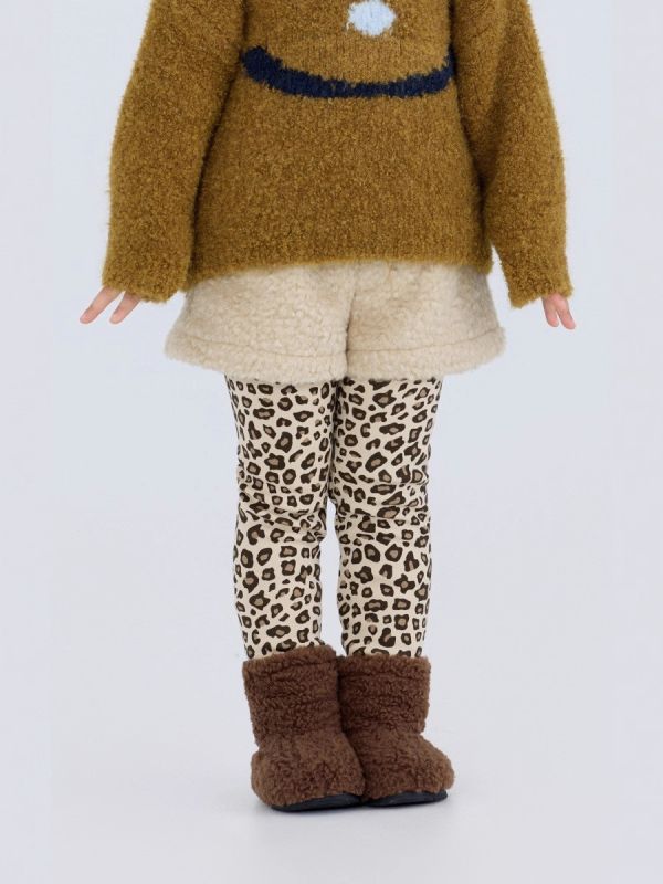 05110511┃右右秋冬〃25816豹紋加絨內搭褲┃90-150 豹紋內搭褲、加絨打底褲、童裝內搭褲、保暖褲、韓版童裝、冬季童裝、修身內搭、兒童加絨褲、親膚長褲、中性童褲